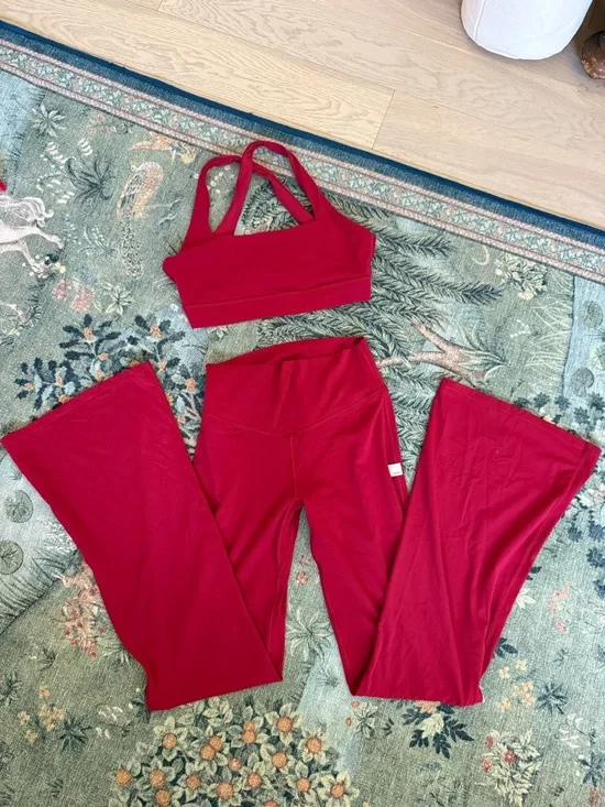 Vuori Crimson Sports Bra and Leggings Set - Picture 1 of 4